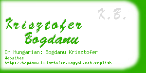 krisztofer bogdanu business card